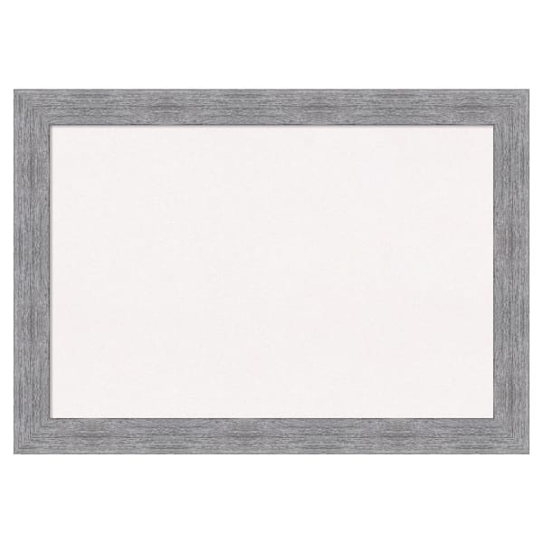 Amanti Art Bark Rustic Grey White Corkboard 41 in. x 29 in. Bulletin Board Memo Board