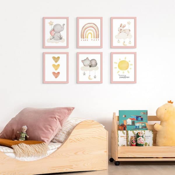 8 x 10 Matted Pink Plastic Hanging Picture Frame (Set of 5