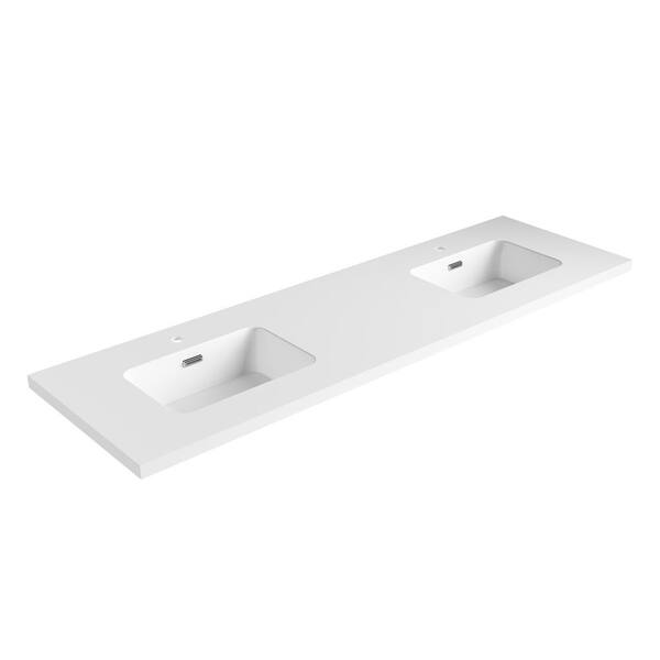 W Solid Surface Vessel Vanity Top, Solid Surface Vanity Tops Home Depot