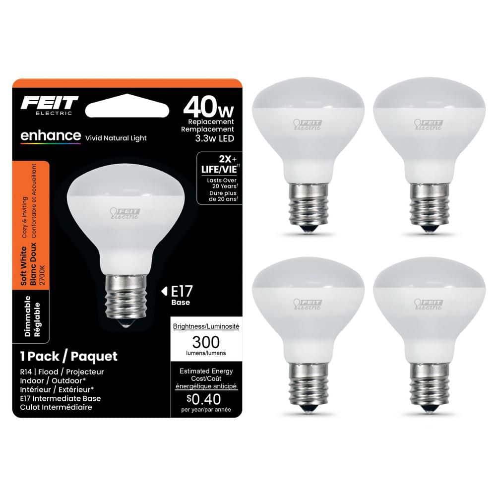 Feit Electric 40-Watt Equivalent R14 E26 Medium Base Dimmable CEC 90 ...