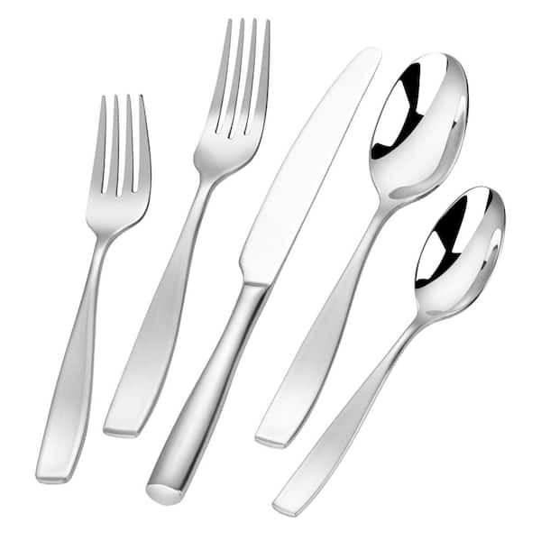 60-Piece Flatware Set for 12: Heavyweight 18/10 Stainless Mirror Polish Dishwasher Safe Everyday Dining