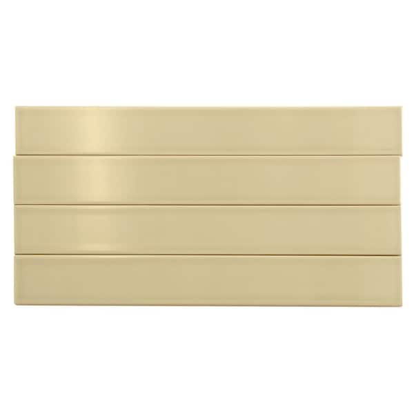 Horizonte 2 in. x 16 in. Glossy Soft Olive Ceramic Subway Wall Tile (10.76 sq. ft./case)-50 Pack