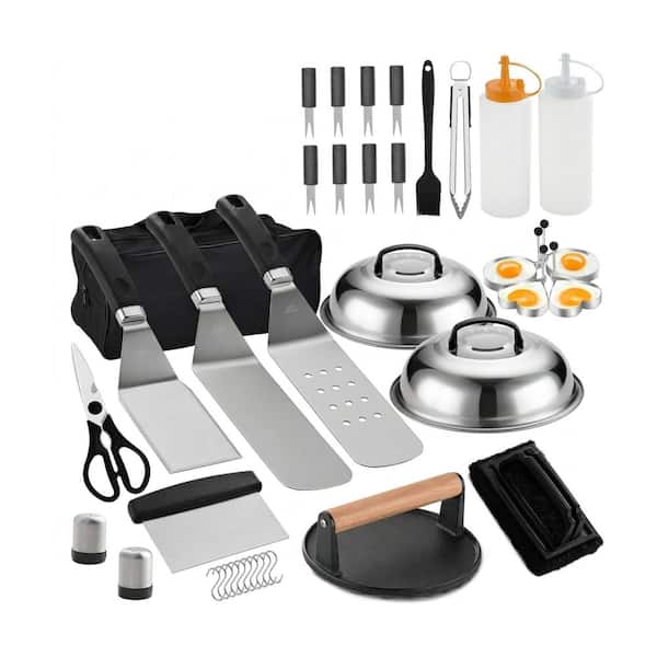 38-Piece Stainless Steel Griddle Accessories Set with Smash Burger Press, Spatula, Flat Top Grill Tools Kit
