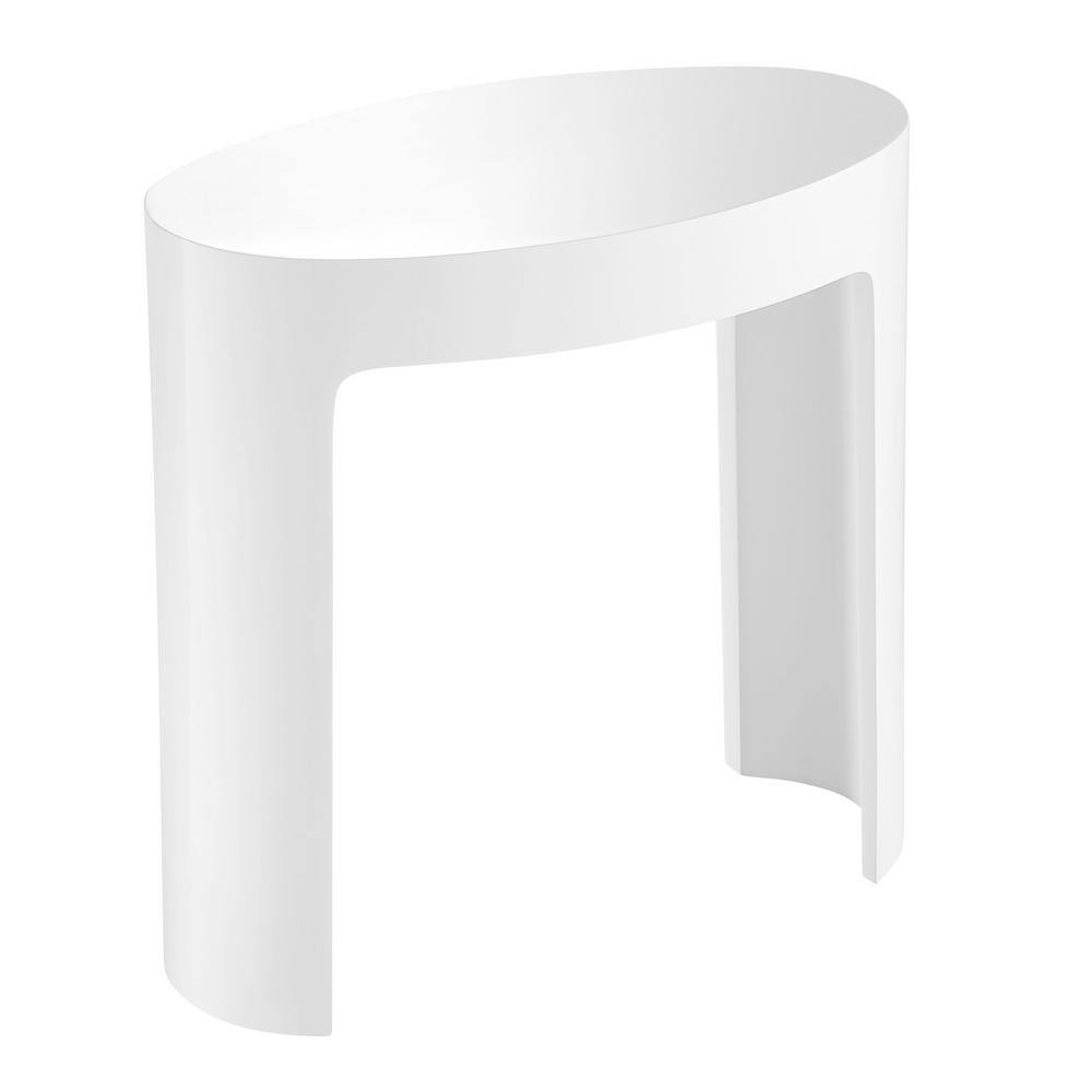 White Matte Solid Surface Resin Bathroom Shower Stool