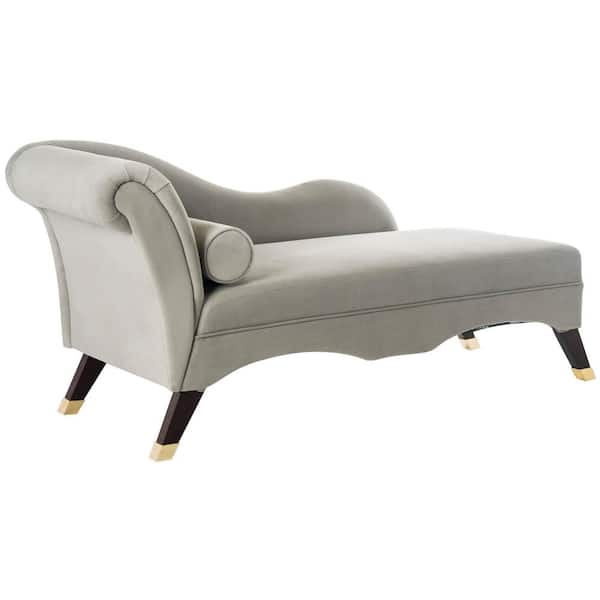 SAFAVIEH Caiden Gray Chaise Lounge FOX6284B - The Home Depot