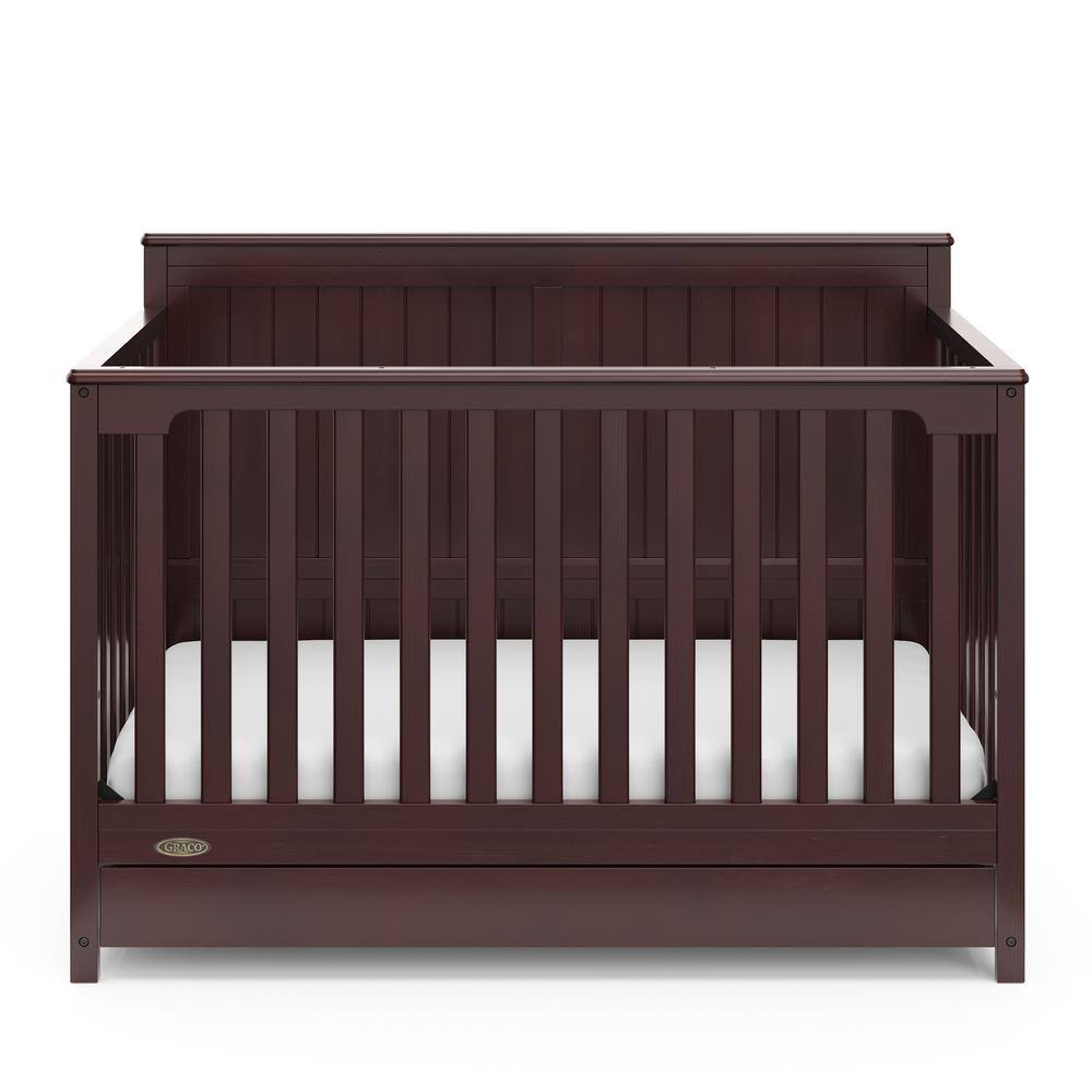 Hadley Espresso Painted Wood 4-in-1 Convertible Crib with Drawer