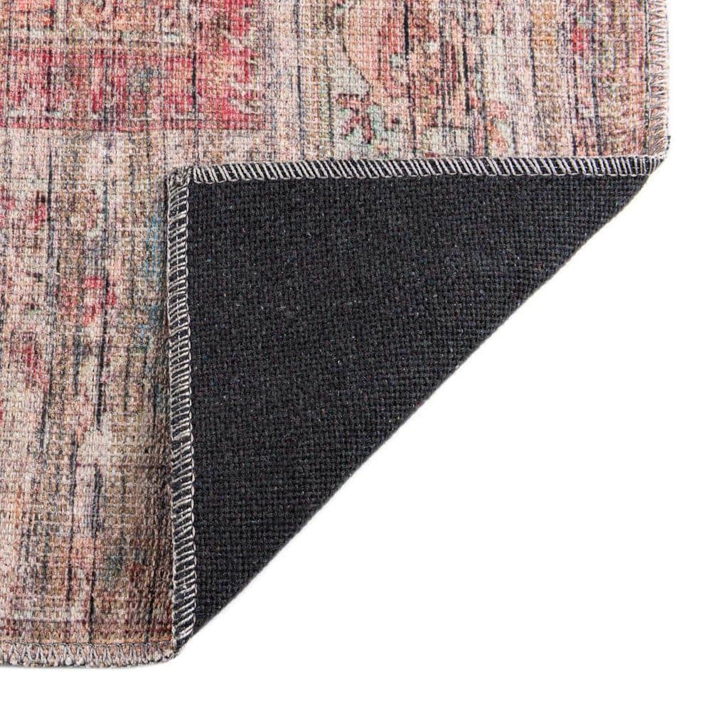 Nostalgia Euphoria 8 ft Octagon Rust Red and Brown Polyester Chenille Area Rug