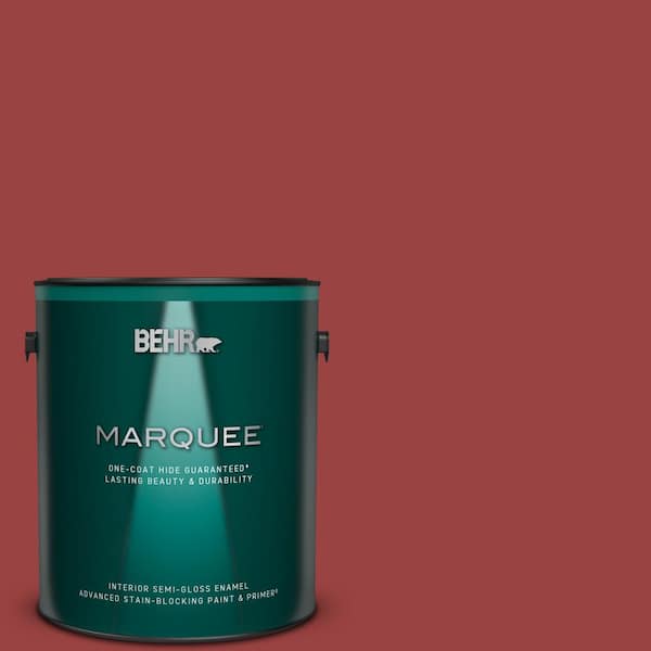 BEHR MARQUEE 1 gal. #MQ1-10 Red My Mind One-Coat Hide Semi-Gloss Enamel Interior Paint & Primer