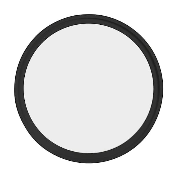 FrontLine 18 in. x 18 in. Round Bronze 6-9/16 in. Jamb Geometric Aluminum Clad Wood Window