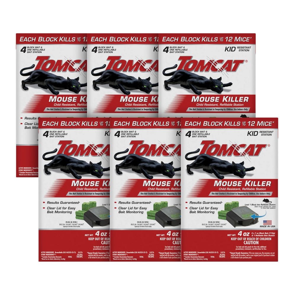 Mouse Killer Child Resistant, Refillable Station, 6 Packages each which contain 1 Station and 4 Bait Block Refills price history on PriceWatchPro