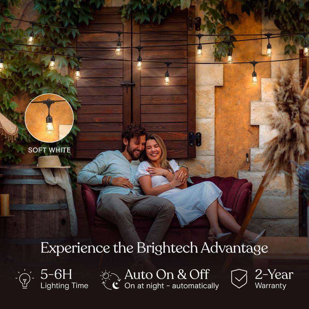 27 Ft Warm White Solar Powered LED Outdoor String Lights