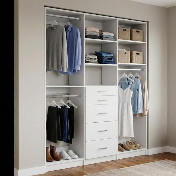 MODULAR CLOSETS Alto Collection 72 in. W White Wall Mounted Double