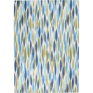 Sun N' Shade Seaglass 7 ft. x 10 ft. Abstract Contemporary Indoor/Outdoor Area Rug