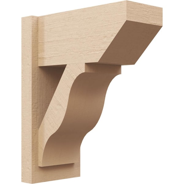 Ekena Millwork 8 in. x 20 in. x 16 in. Funston Slat Rough Cedar Woodgrain Timberthane Polyurethane Outlooker, Primed Tan