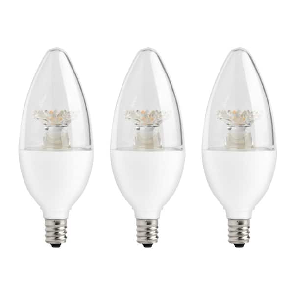 EcoSmart 40-Watt Equivalent B11 Dimmable Energy Star LED Light Bulb Soft White (3-Pack)