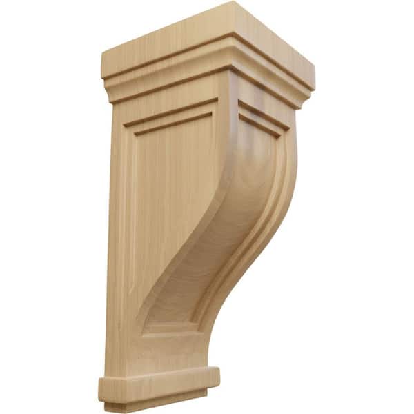 Ekena Millwork 6-1/2 in. x 6-1/2 in. x 14 in. Cherry Charleston Mission Corbel