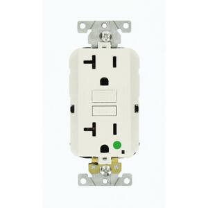 20 Amp Lev-Lok Modular Wiring Device SmartlockPro Hospital Grade Extra Heavy Duty GFCI Outlet, White