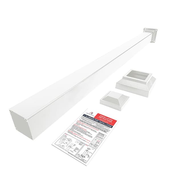 Aria Railing 3 in. x 3 in. x 42 in. White Powder Coated Aluminum Deck Post Kit