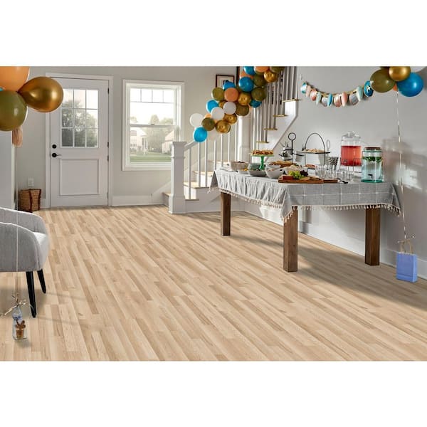 XP Junction Beige Oak 10 mm T x 7.4 in. W x 47.2 in. L Water Resistant Laminate Wood Flooring (19.63 sq. ft. /Case)