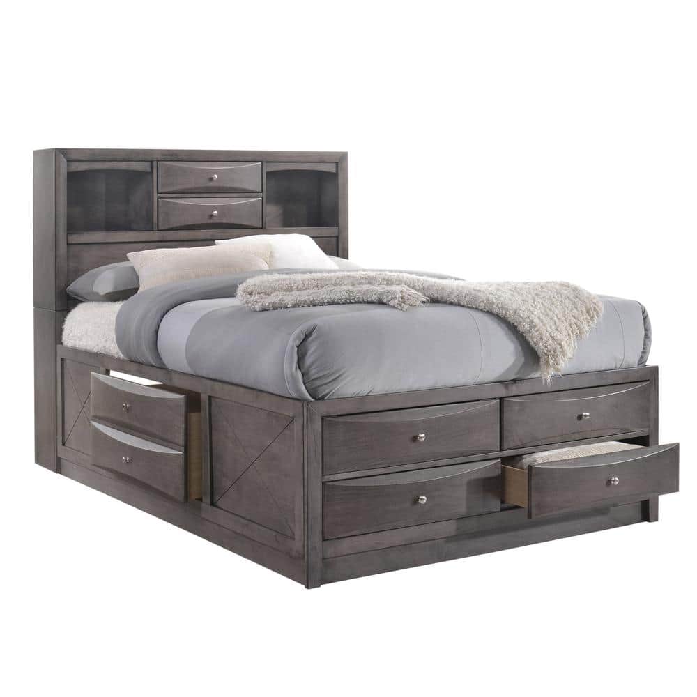 Madison Gray Oak 3-Piece Storage Platform Bedroom Set
