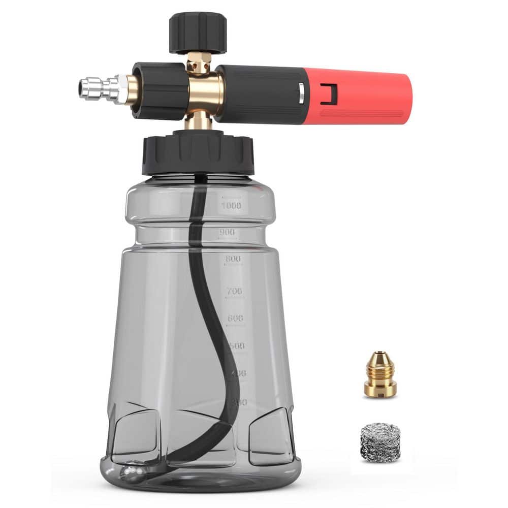 Pressure Washer Foam Cannon with 1/4 in Quick Connector, Wide-Mouth 1 L Bottle, Adjustable Foam, Gray price history on PriceWatchPro