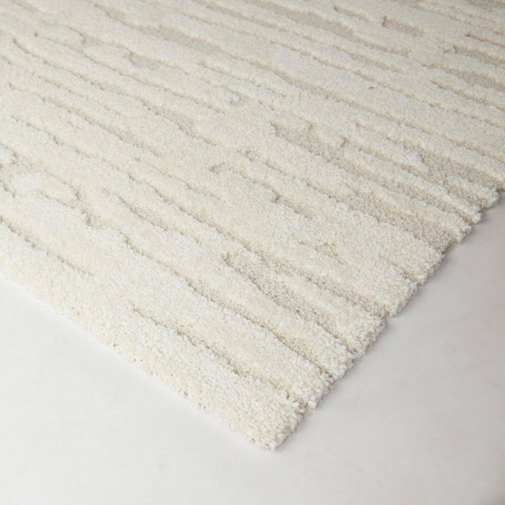Cream and Gray Abstract Easy Care Area Rug