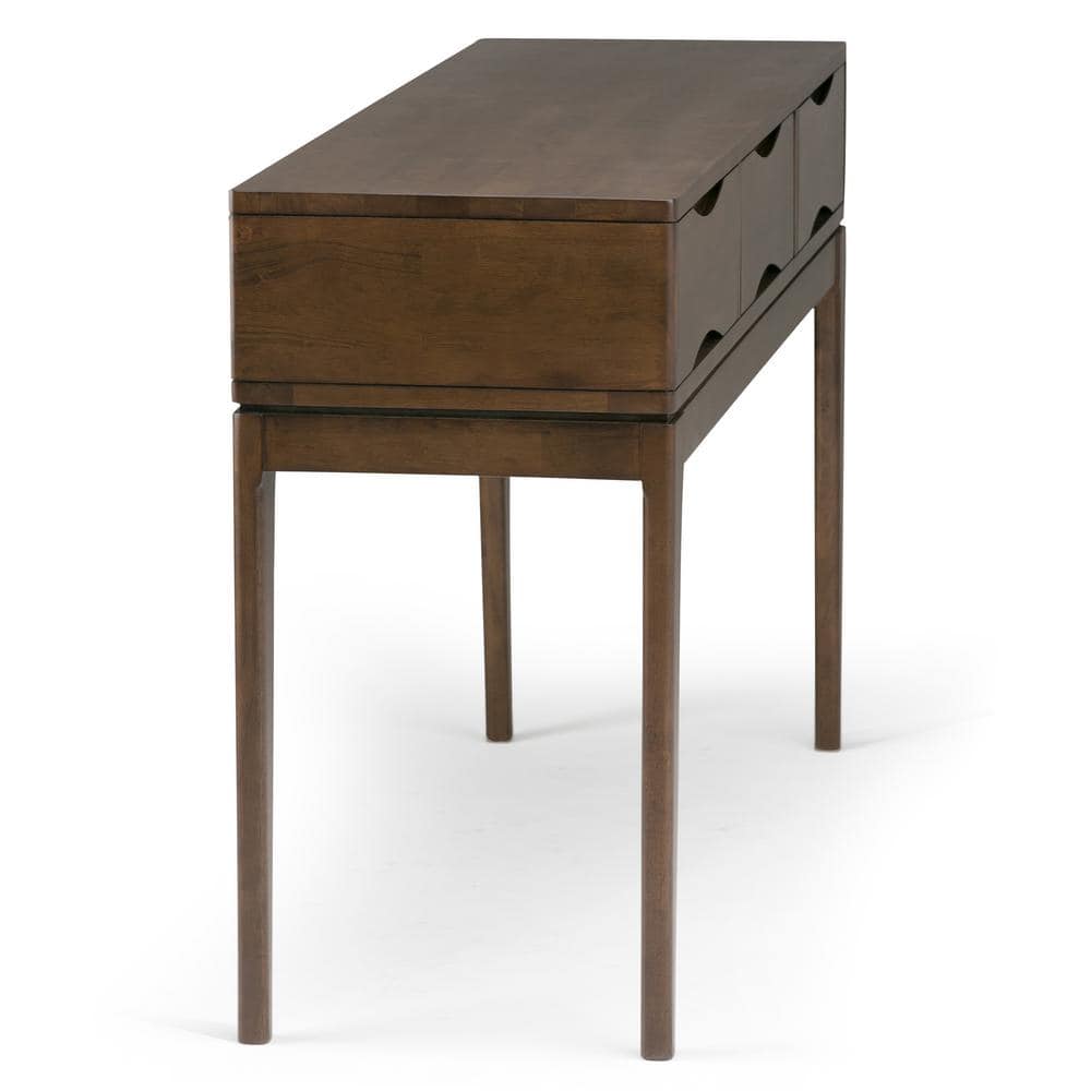 Harper Walnut Brown Solid Wood Console Table with Storage