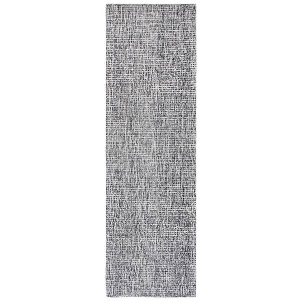 Abstract Black/Ivory 2 ft. x 8 ft. Speckled Runner Rug