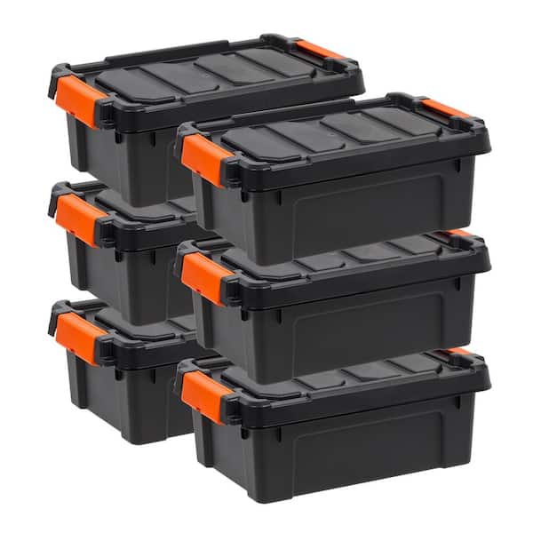 3 gal. Heavy-Duty Stackable Storage Tote (Set of 6)