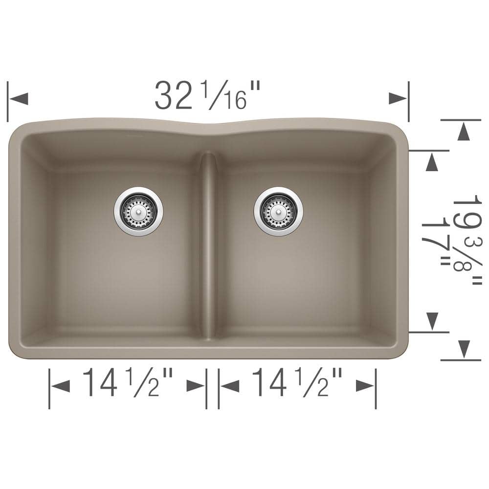 Truffle Stone Double Bowl Undermount Kitchen Sink