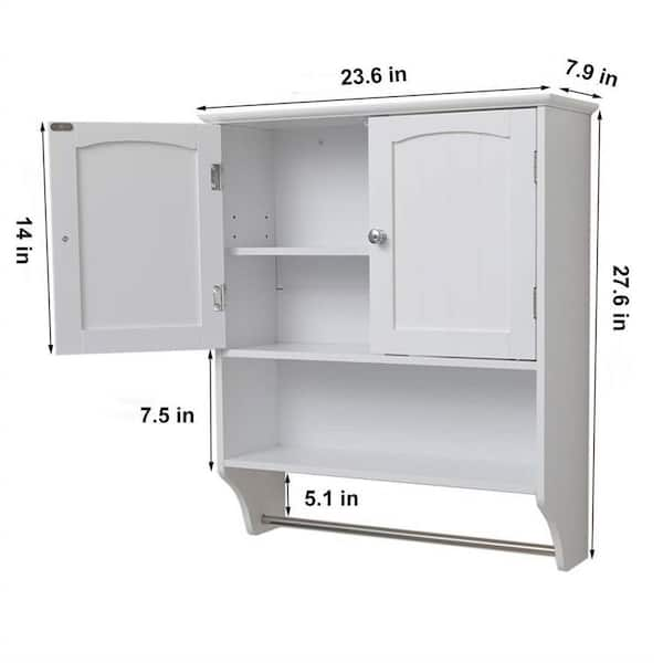 Merayo White Wall Mounted Storage Shelf Bathroom, 1, Size: 30 X 10 X 6.5 Cm