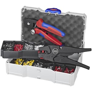Crimping Kit (Self-adjusting wire stripper, Self-adjusting pliers and assortment of crimping end ferrules)