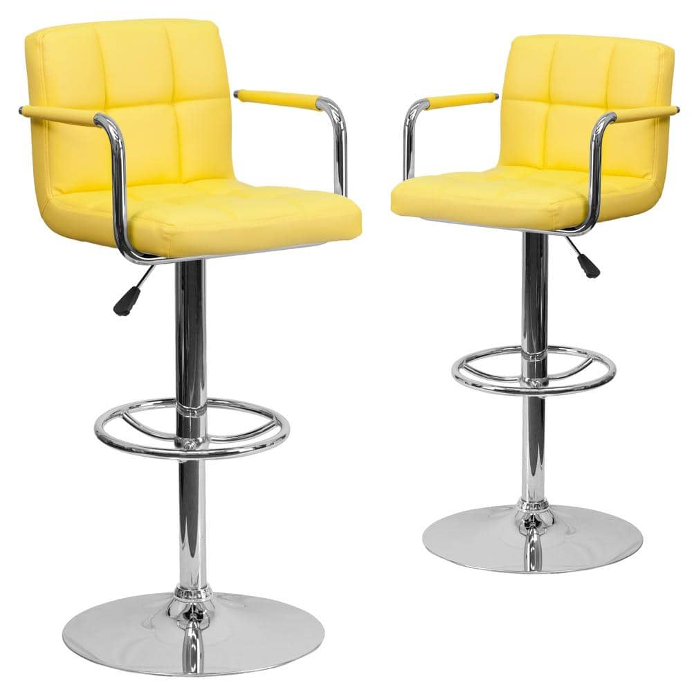 Carnegy Avenue 3325 In Yellow Bar Stool Set Of2 Cga Ch 18648 Ye Hd The Home Depot