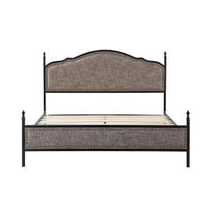 Florentin 62.2 in. W x 83.3 in. D x 43.7 in. H Brown Bed with Nailhead Trim Design
