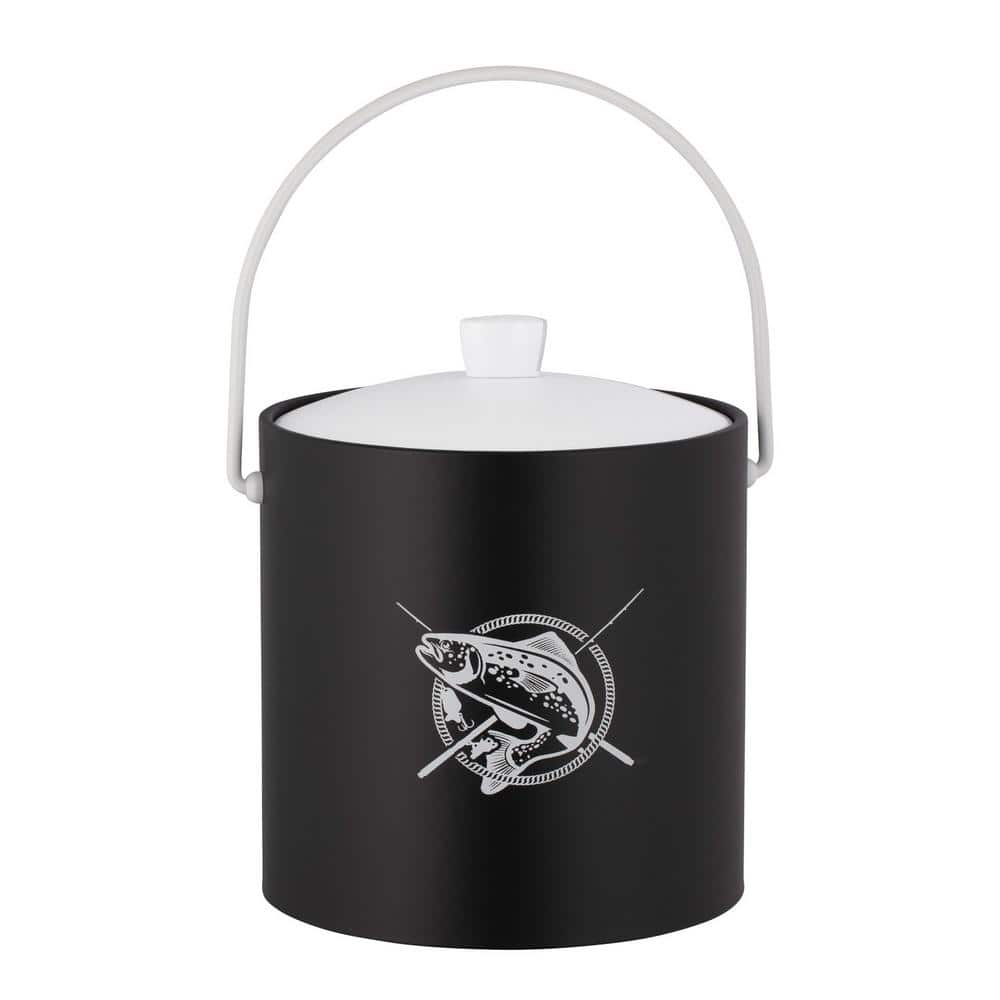 Kraftware PASTIMES Fishin' 3 qt. Black Ice Bucket with Acrylic Cover