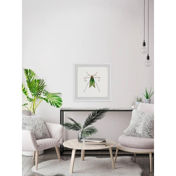 Unbranded 48 in. H x 48 in. W "Green Fly" by Marmont Hill Art Collective Framed Printed Wall Art