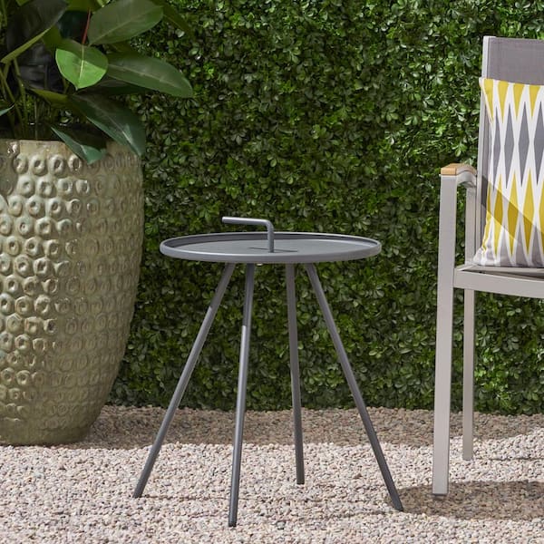 noble house round metal outdoor side table