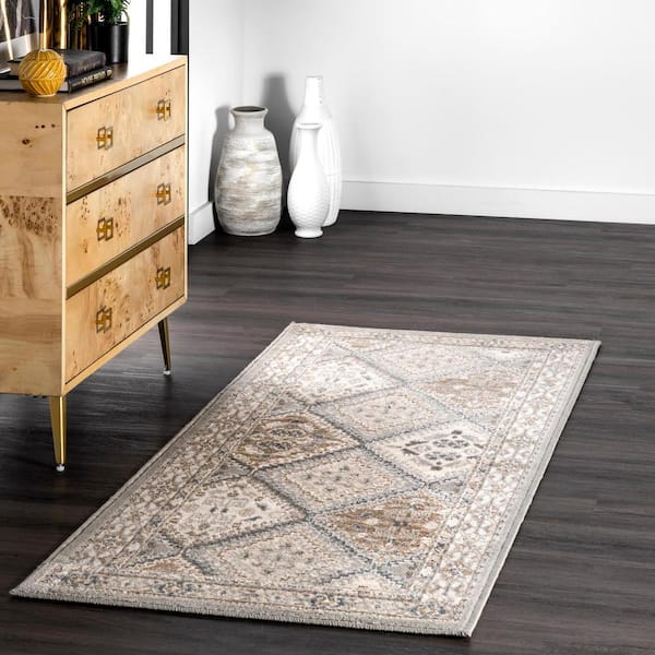 Vintage Tile Becca Gray 2 ft. 6 in. x 6 ft. Runner Rug