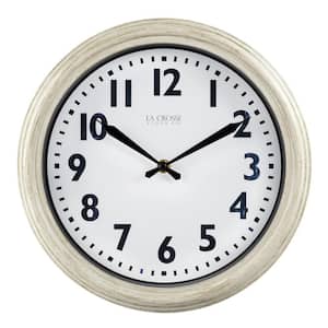 12 in. Antique White Wynn Quartz Analog Wall Clock