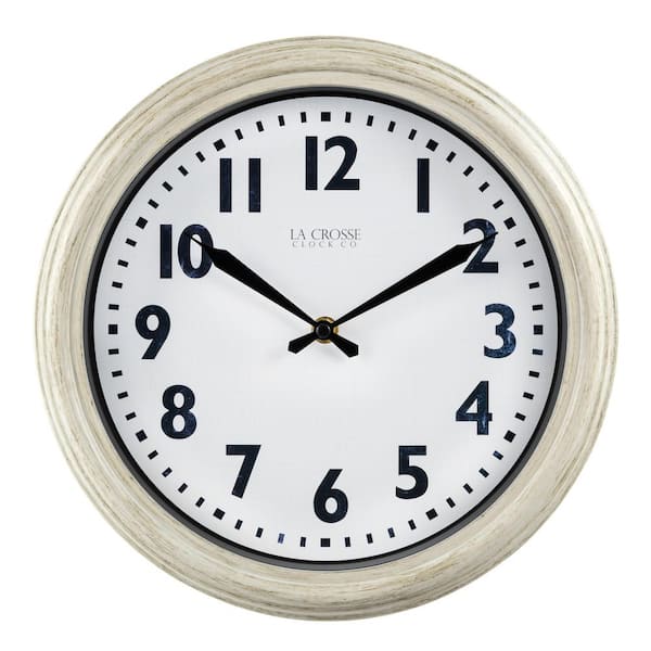 La Crosse Technology 12 in. Antique White Wynn Quartz Analog Wall Clock