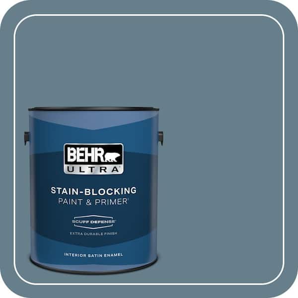BEHR ULTRA 1 gal. #ECC-31-1 Windy Seas Extra Durable Satin Enamel Interior Paint & Primer