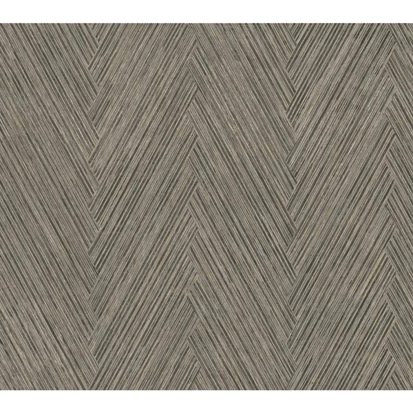 York Wallcoverings Thatched Chevron Charcoal Wallpaper Roll