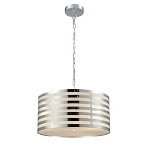 1-Light Chrome No Decorative Accents Shaded Circle Chandelier for Dining Room;Foyer with No Bulbs Included