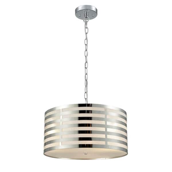CLAXY 1-Light Chrome No Decorative Accents Shaded Circle Chandelier for Dining Room;Foyer with No Bulbs Included