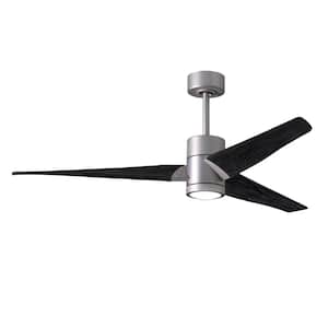 Super Janet 60 in. Integrated LED Brushed Nickel Ceiling Fan with Light Kit