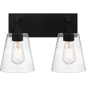 Quoizel Caputo 15 in. 2 Light Matte Black Vanity Light CAP8615MBK - The ...