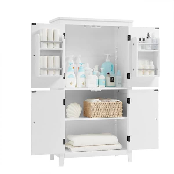 XUJMK 24 in. W x 12 in. D x 43 in. H White Linen Cabinet