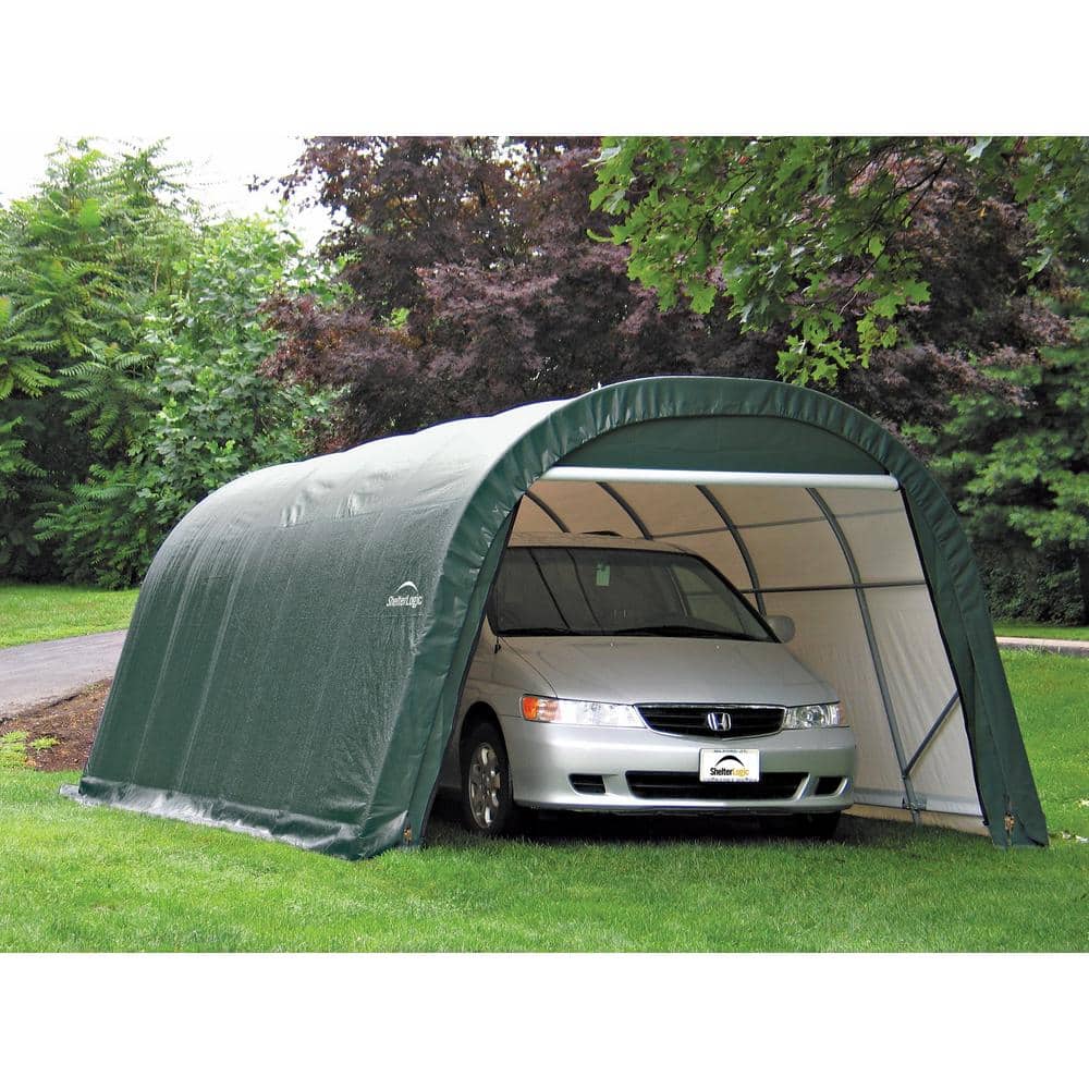 12' x 20' Green Polyethylene Round Style Garage