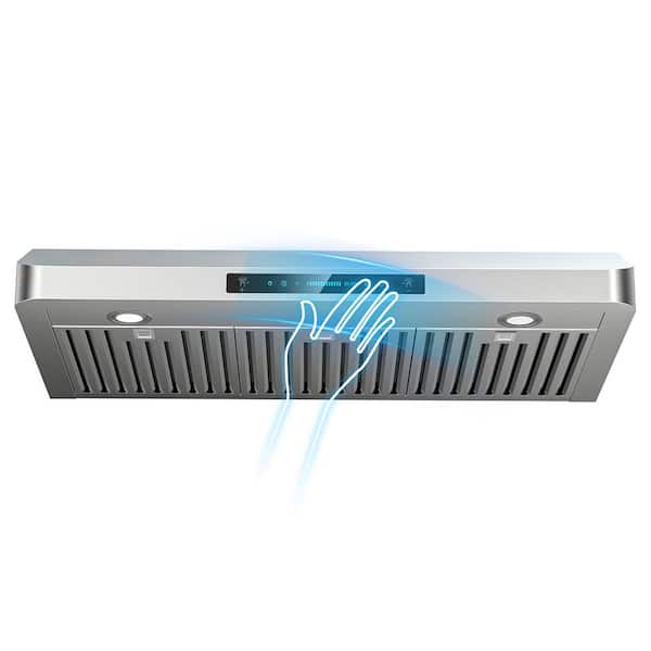 42 in. 900 CFM Ducted Under Cabinet Range Hood in Stainless with 3-Venting Options, Touch and Gesture Control, Remote