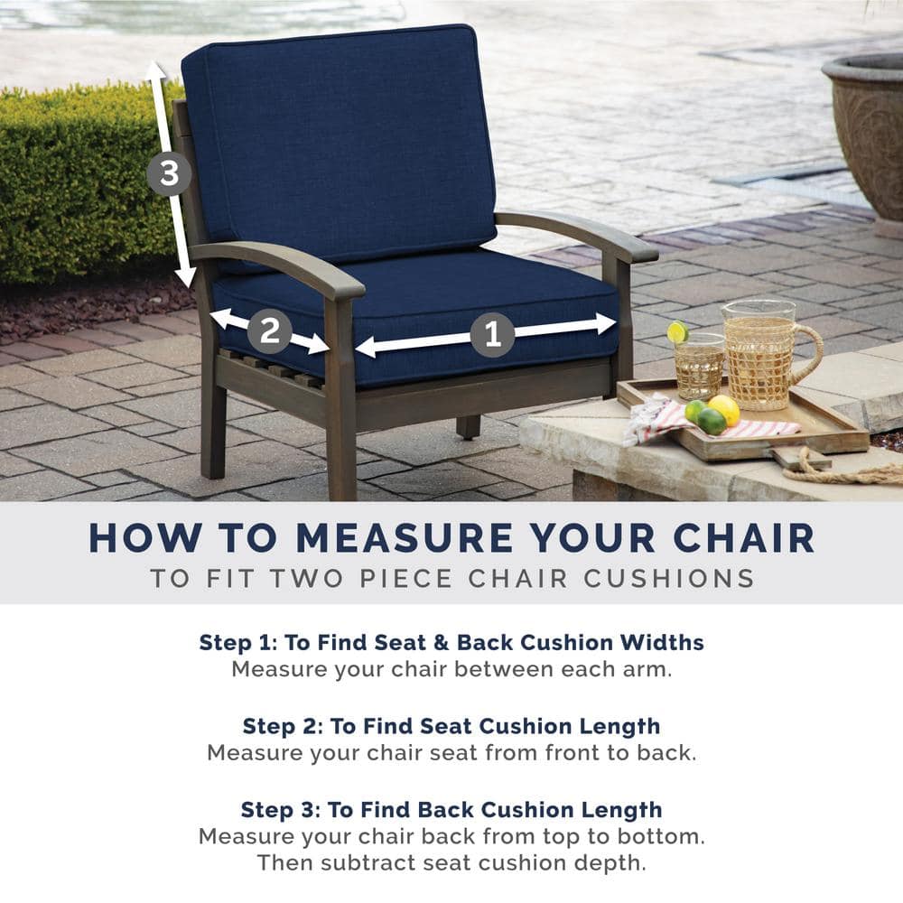 Clark Blue Polyester Outdoor Chaise Lounge Cushion